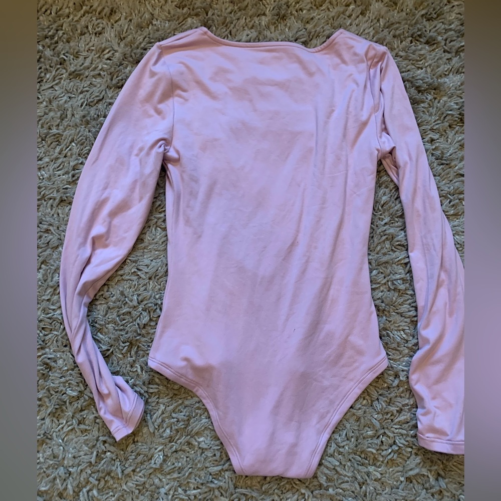 dip Pink Long Sleeve Bodysuit - Picture 2 of 4